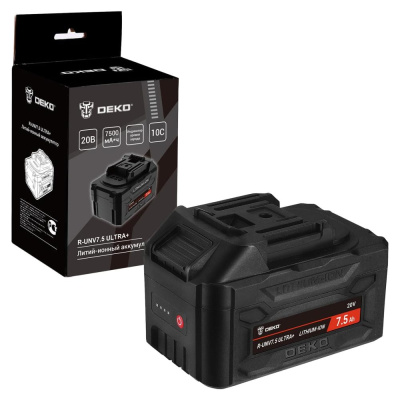Аккумулятор DEKO R-UNV7.5 ULTRA+, Li-ion, 20В, 7.5А_ч, с повышенной токоотдачей 083-1020