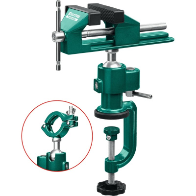 Шарнирно-поворотные тиски KRAFTOOL Precision 75 мм 32711-75 - профессиональный шарнирно-поворотный инструмент с ручным