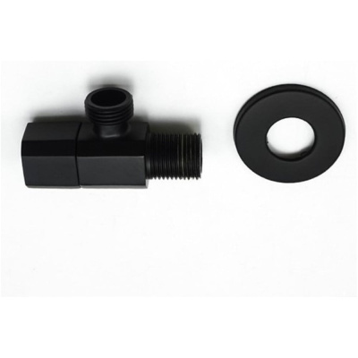 Кран 1/2x1/2 угловой, черный (H02535) (1 шт)
