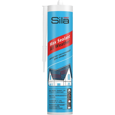 Каучуковый герметик для кровли Sila PRO Max Sealant, All weather, черный, 290 мл SAWBL290 быстро