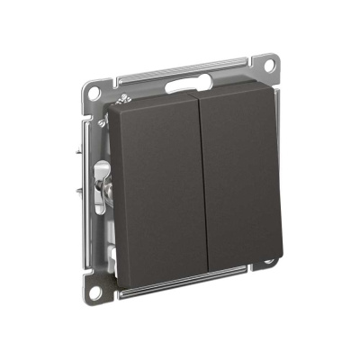 2-клавишный выключатель Systeme Electric Atlasdesign базальт сх.5, 10ах, механизм