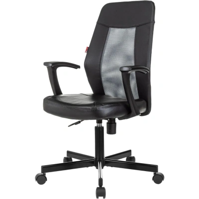 Кресло VB_EChair-225 PTW_G к/з черный, сетка серая (TW-04)