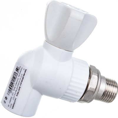 Шаровый кран для радиатора LAMMIN PREMIUM PPR угловой, 20х1/2"
