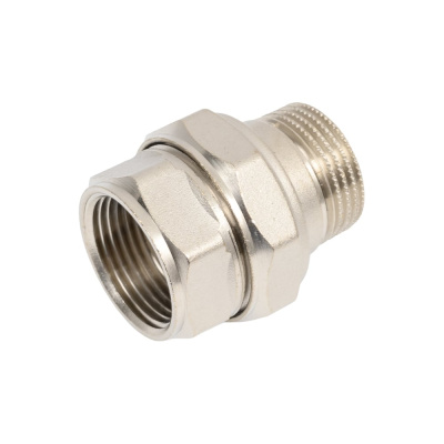 Сгон разъемный (американка) LD PRIDE DN25 (1") ВР/НР латунь никель с биркой
