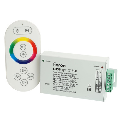 Контроллер для светодиодной ленты с П/У FERON LD56 белый 18А