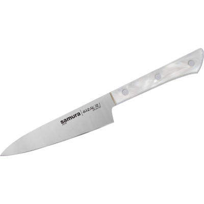 Кухонный универсальный нож Samura HARAKIRI 120 мм, коррозийно-стойкая сталь, белый акрил