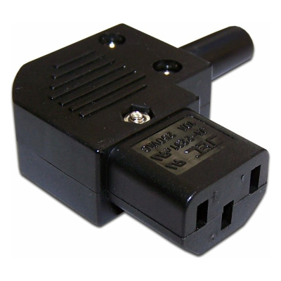 Кабельная розетка LANMASTER 10A, 250V угловая разборная, черная