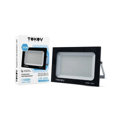 Светодиодный прожектор TOKOV ELECTRIC 100вт 6700лм 6500к ip65 черн. (tkl)