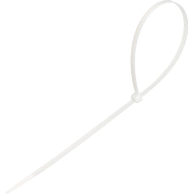 Стяжка (хомут) 350 мм x 4,8 мм,Bigtech BT-CT-350-48-W,нейлон,бел,100 шт/уп