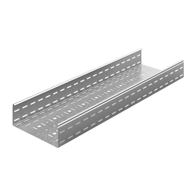 Универсальный лоток перфорированный OSTEC 200x100x3000, толщина 1.0 мм, Сендзимир цинк УЛП-200х100х3000-1,0-СЦ