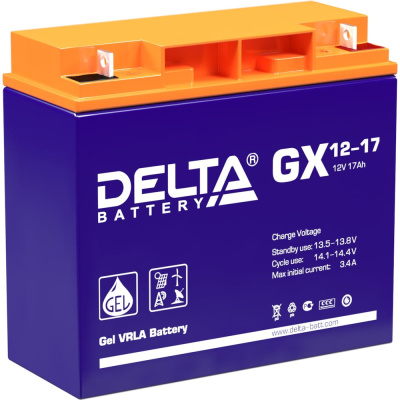 Батарея аккумуляторная Delta GX 12-17 используется в системах солнечной и ветроэнергетики