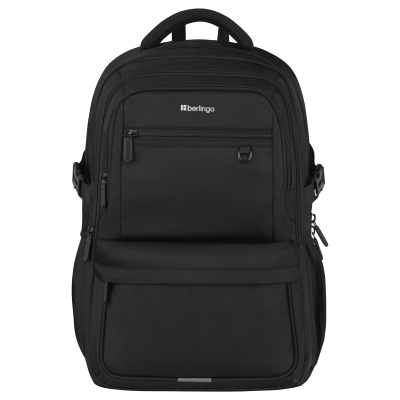 Рюкзак Berlingo City "Deep black" 45*31*14см, 2 отделения, 5 карманов, отделение для ноутбука, эргономичная спинка