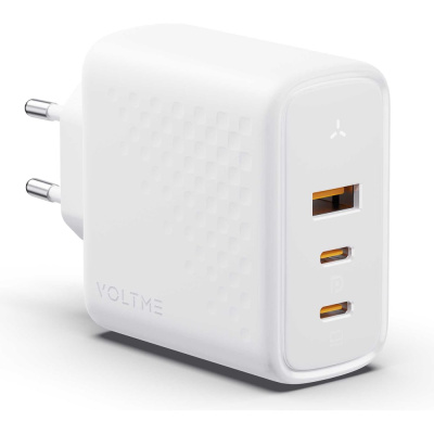 СЗУ VOLTME Revo 100CCA V1 USB-C+USB-С+USB-A, GaN, 100W, PD3.0, QC4.0+, белый