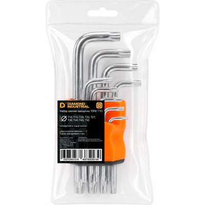 Набор ключей звёздочка TORX T10-T50 9 пр. CrV в держателе Diamond Industrial