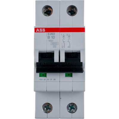 Автоматический выключатель ABB 2-полюсный S202 B10