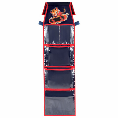 Кармашки-органайзер в шкафчик для детского сада BRAUBERG KIDS, крепление на липучке, наклейки-подсказки, 24х88 см, "Tiger", 273285