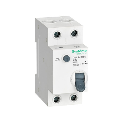 Автоматический выключатель дифференциального тока (авдт) Systeme Electric City9 set 1p+n с 32а 6ka 30ма тип-a 230в