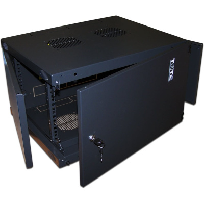 Настенный шкаф Next, 9U 550x450, металлическая дверь, черный, 1 ЧАСТЬ TWT
