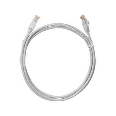 Коммутационный шнур U/UTP 4 пары, Кат.5е Класс D, 100МГц, 2хRJ45/8P8C, T568B, литой, многожильный, PVC нг B, серый