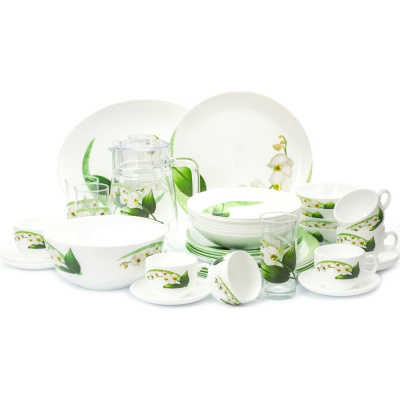 Столовый набор LUMINARC DIWALI WHITE ORCHID 46 предметов P0328