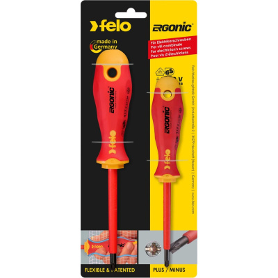 Набор крестовых диэлектрических отверток Felo Ergonic 2 шт