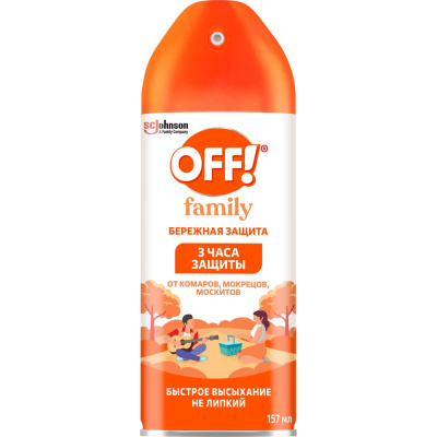 Аэрозоль от комаров OFF Family, 157 мл/6