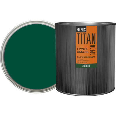 Грунт-эмаль быстросохнущая ОРЕОЛ TITAN матовая зеленая RAL 6005 2.2 л
