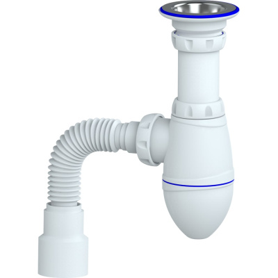 Сифон для тюльпана, умывальника Unicorn M222 прикручивающийся выпуск 1 1/4" (Ø 32) винт 6x85 нержавеющая М222