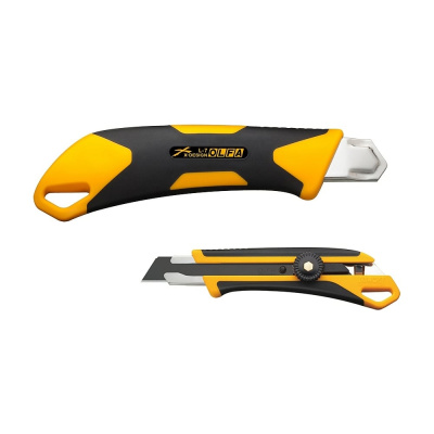 Универсальный нож OLFA L-7 серии X-design ComfortGrip с храповым механизмом и металлическим выступом