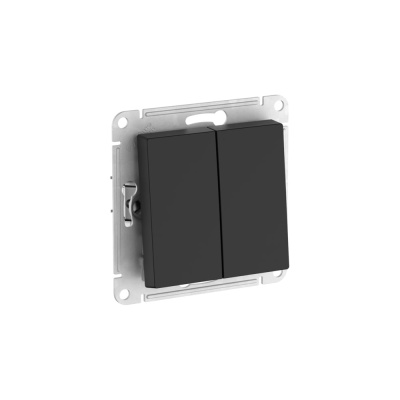 Механизм 2-клавишного выключателя Systeme Electric ATLASDESIGN AQUA IP44, сх.5, 10АХ, быстрозажимные клеммы, карбон