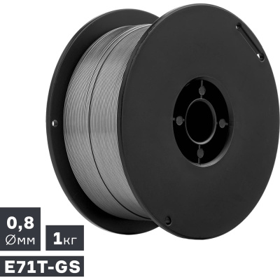 Проволока сварочная ПТК MIG, порошковая самозащитная E71T-GS, 0.8 мм, 1.0 кг