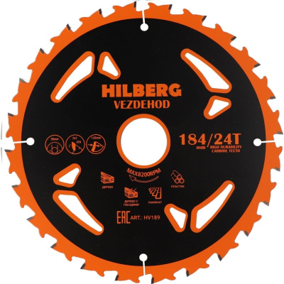 Диск пильный Hilberg Vezdehod 184x30x24Тx7º HV189