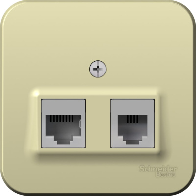 Двойная розетка: компьютерная rj45, кат.5e + телефонная rj11 Systeme Electric Blanca о/у, изол.пл., бежевый