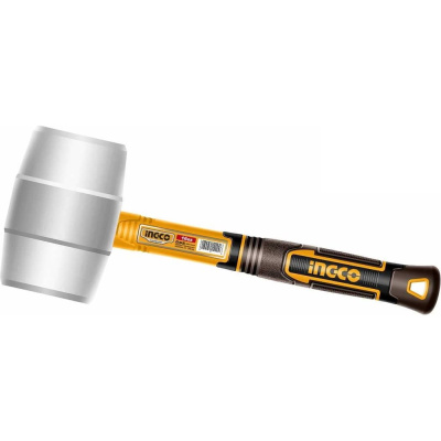 Резиновый молоток INGCO 450г, ручка фибергласс, нескольз., немаркий