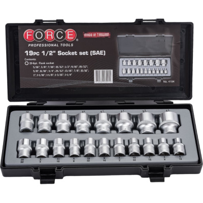 Набор 6 гранных дюймовых головок 1/2" FORCE