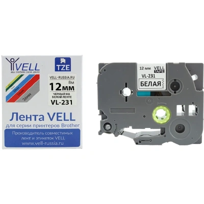 Лента Vell VL-231, Brother TZe-231 12 мм