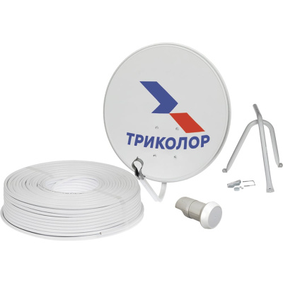 Спутниковая антенна Триколор с кронштейном в комплекте ant_kom принимает ТВ сигнал с геостационарных спутников Земли