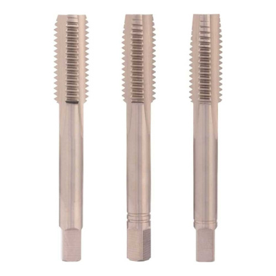 Метчик левый H-Tools М8 шаг 1.25мм, комплект из 3-х шт, DIN352, HSSE, 6h, a=4.9