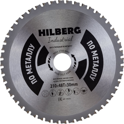 Диск пильный Hilberg Industrial Металл 210*30*48Т HF210 Назначение: профессиональные диски