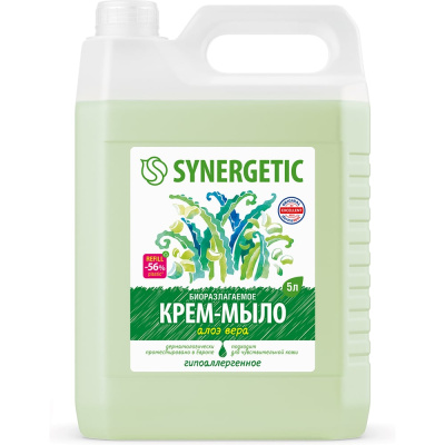 Крем-мыло SYNERGETIC Алоэ вера 5л