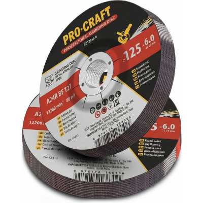 Диск шлифовальный по металлу Procraft GD125x6.0 125x6.0x22.2, 25 шт