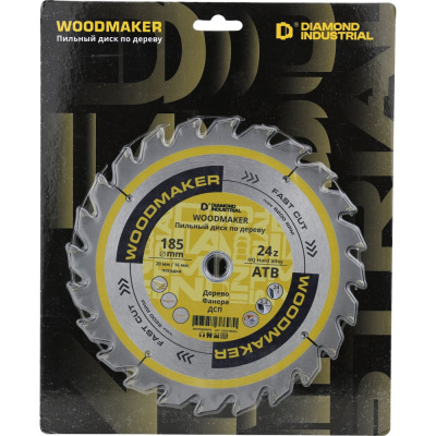 Диск пильный Diamond Industrial 185х20/16 мм Z24 WoodMaker