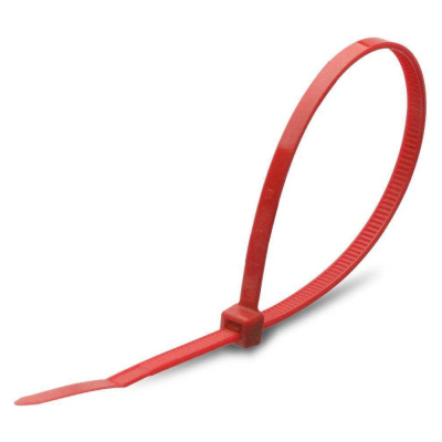 Нейлоновая стяжка Fortisflex КСС 5x400 мм, красный, 100 шт.