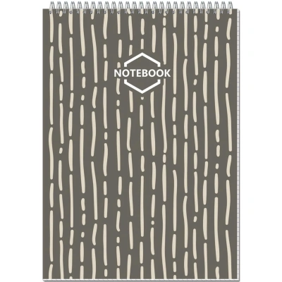 Блокнот А4,80л,клетка,метал.гребень,цв.обложка Стильный Офис 2934