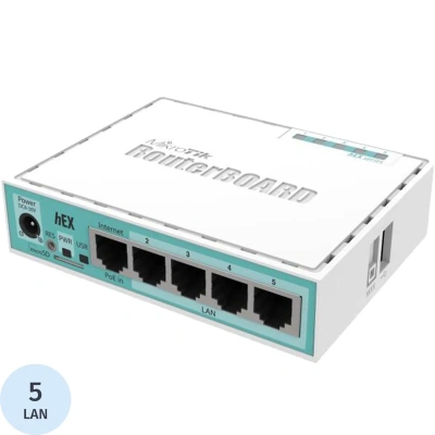 Маршрутизатор MikroTik hEX RB750Gr3 5x1Gb USB, PoE