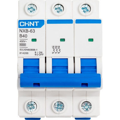 Автоматический выключатель CHINT модульный 3п B 40А 6кА NXB-63 (R)