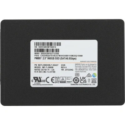 Жесткий диск SAMSUNG 960Gb PM897 2.5 SATA-III(MZ7L3960HBLT-00A07)