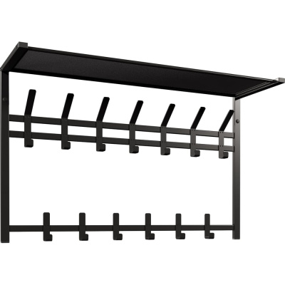 Вешалка ЗМИ с полкой 2-х ярусная Торонто 32, hanger with shelf черный ВСПТ32 Ч