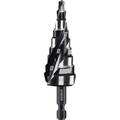 Cверло ступенчатое STAYER Pro-Max 4-20мм, 9 ступеней, винтовая спираль