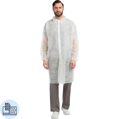 Халат на липучках 20гр/м2 р.XXXL, белый (10шт/упак),арт.406-878-004,к